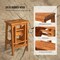 3-in-1 Rubber Wood Step Stool with Handle Anti-Slip Wide Pedals